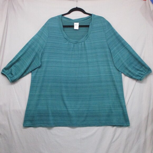 JMS Just My Size 3/4 Sleeve Heather Teal Green Woman Size | 3X - Picture 2 of 9